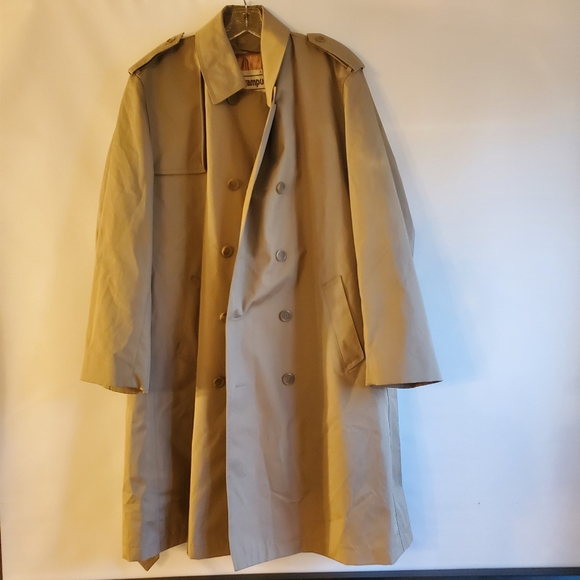 CAMPUS VINTAGE MEN'S DOUBLE BREASTED TRENCHCOAT TAN SIZE 46R - Picture 1 of 12